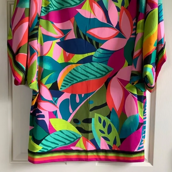 Trina Turk Cover Up Dress Rainforest Multi SZ L - Picture 9 of 13